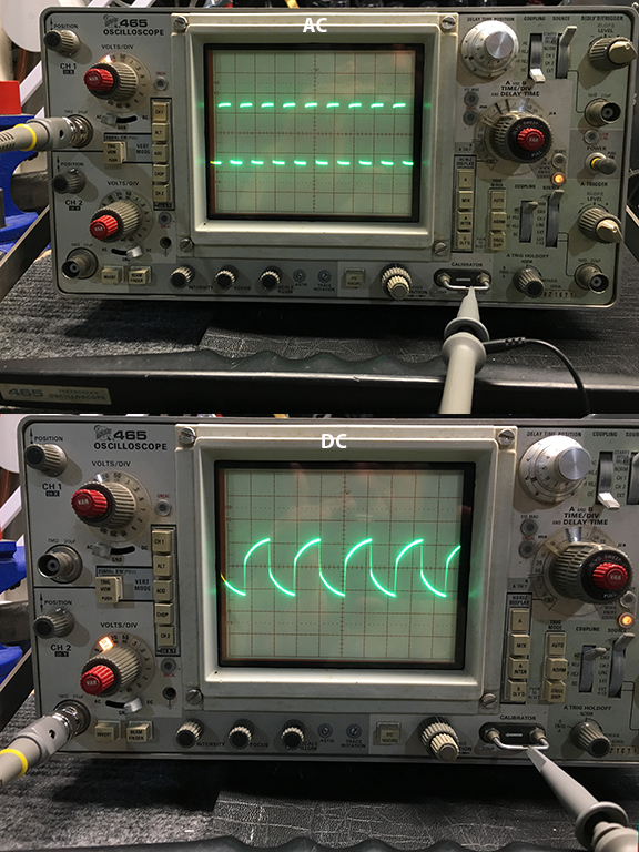Correct Connection Setup FR Signal Generator to Oscilloscope All